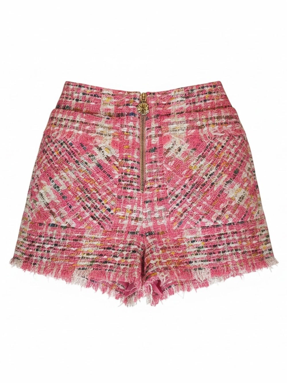 Oscar de la Renta Hot Pink Multicolor Tweed Mini Shorts